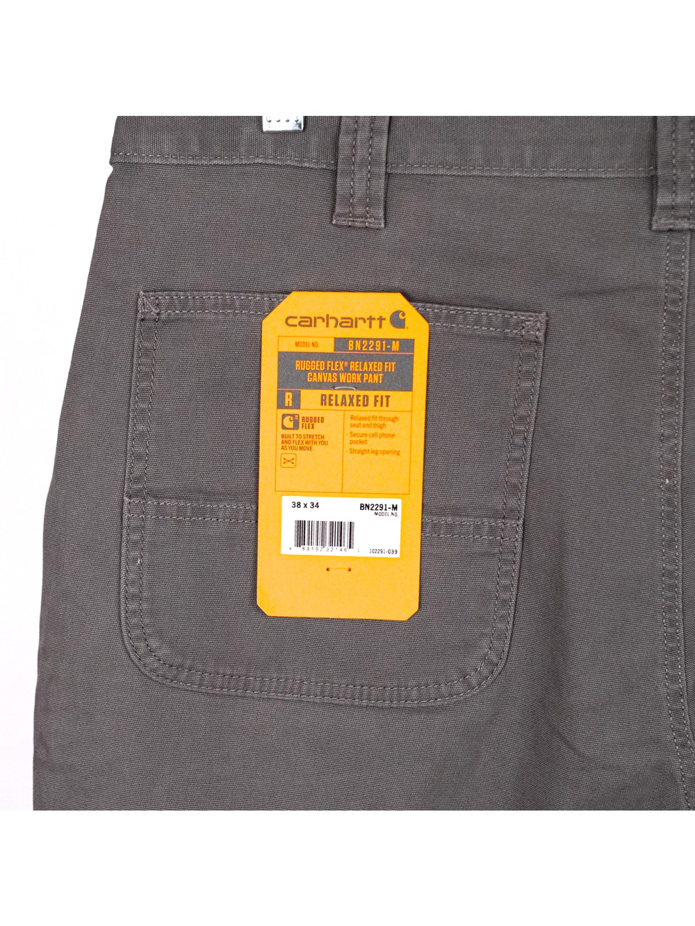 Carhartt Rugged Flex Relaxed Fit Canvas Work Pant BN-2291-M 38x33* Gray Rigby